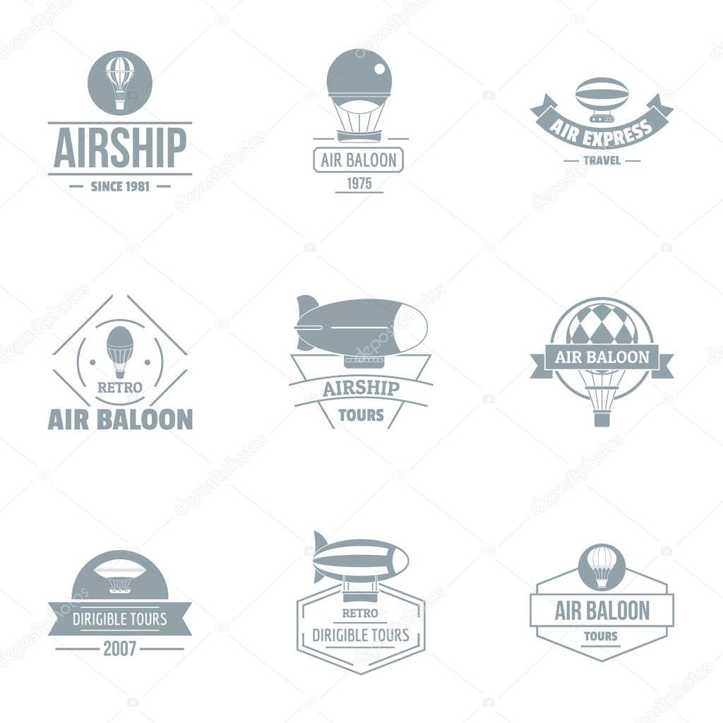 Airborne logo set, simple style