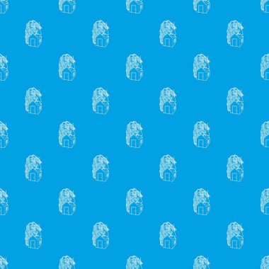 Kasırga desen vektör kesintisiz mavi tarafından tahrip ev