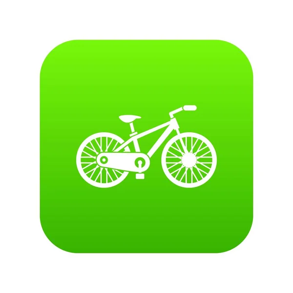 Ícone de bicicleta verde digital — Vetor de Stock