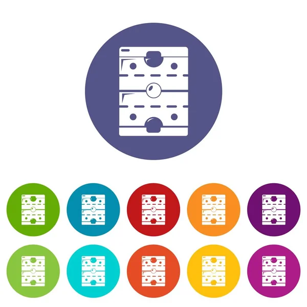 Hokey buz alanı simgeler vektör renk ayarla