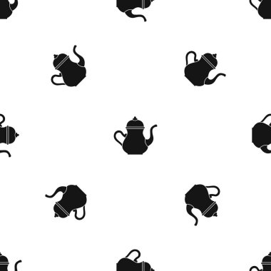 Geleneksel Türk çaydanlık desen sorunsuz siyah