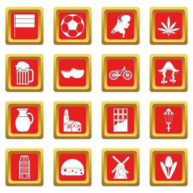 Kırmızı Hollanda Icons set