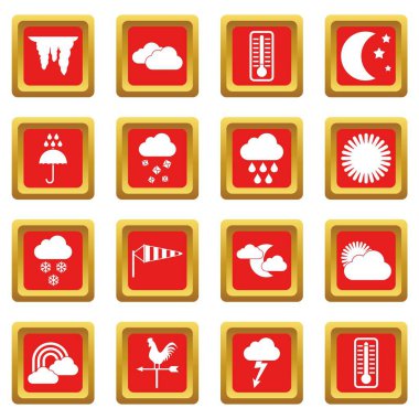 Kırmızı hava Icons set