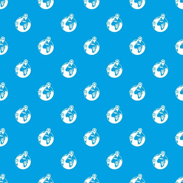 Globe de motif réseau bleu sans couture — Image vectorielle