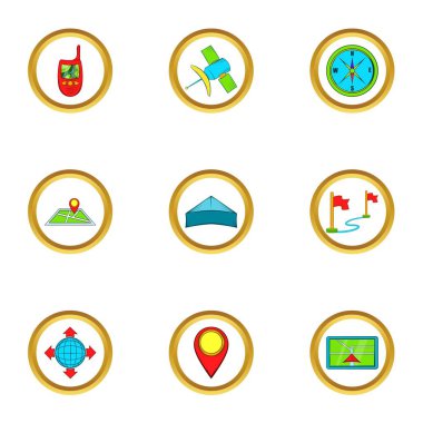 Konumu Icons set, karikatür tarzı