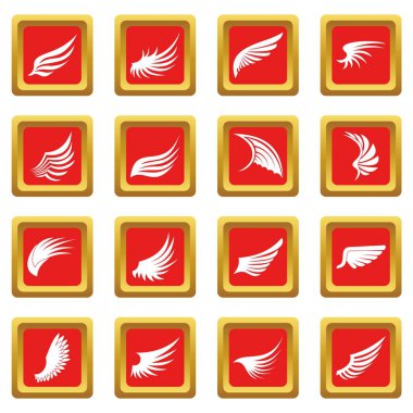 Kırmızı kanat Icons set