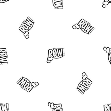 Pow, konuşma balonu desen sorunsuz siyah