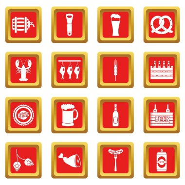 Kırmızı bira Icons set
