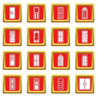 Kırmızı kapıyı Icons set