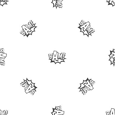 Bam, çizgi roman kabarcık desen sorunsuz siyah