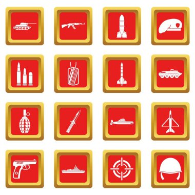 Kırmızı askeri Icons set