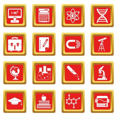 Kırmızı eğitim Icons set