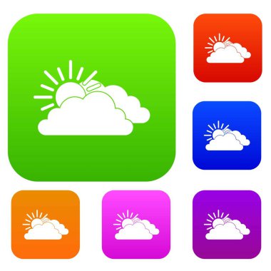 Güneş ve bulut koleksiyonu ayarla