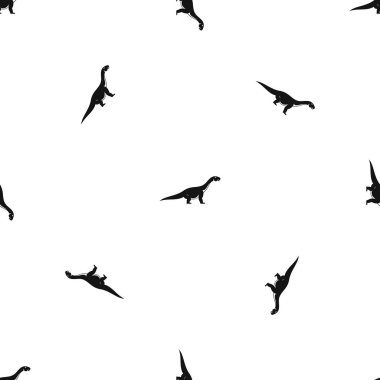 Titanosaurus dinozor desen sorunsuz siyah