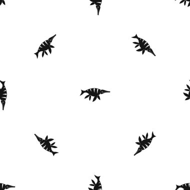 Suda yaşayan dinozor desen sorunsuz siyah