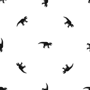 Ceratops dinozor desen sorunsuz siyah