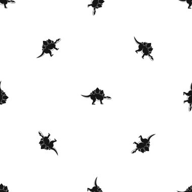 Stegosaurus dinozor desen sorunsuz siyah