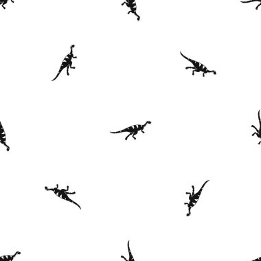 Gallimimus dinozor desen sorunsuz siyah