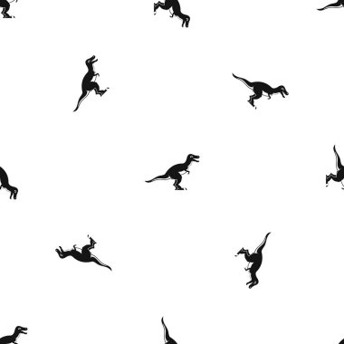 Theropod dinozor desen sorunsuz siyah
