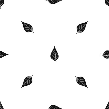 Elma ağacı yaprağı deseni sorunsuz siyah