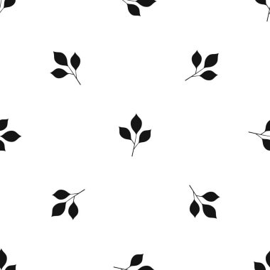Kiraz yaprakları desen sorunsuz siyah
