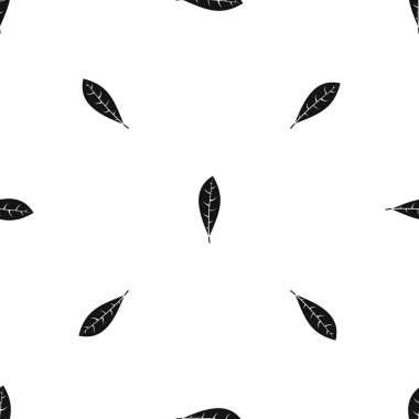 Yaprak desen sorunsuz siyah