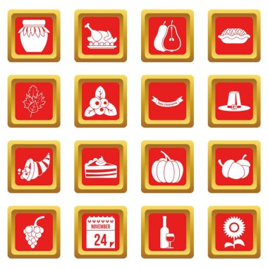 Kırmızı Şükran Icons set