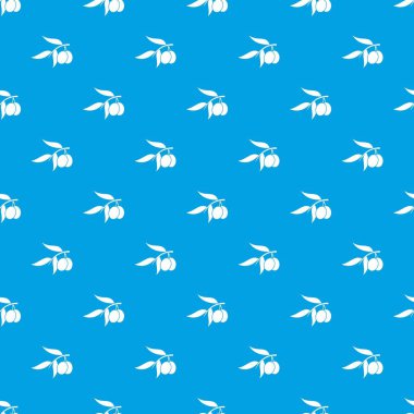 Zeytin ağacı dalı iki zeytin deseni kesintisiz mavi