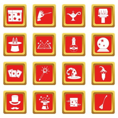 Kırmızı sihirli Icons set
