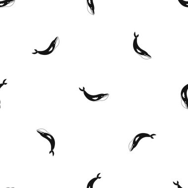 Balina desen sorunsuz siyah