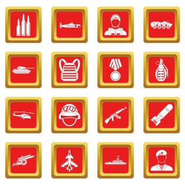 Kırmızı savaş Icons set