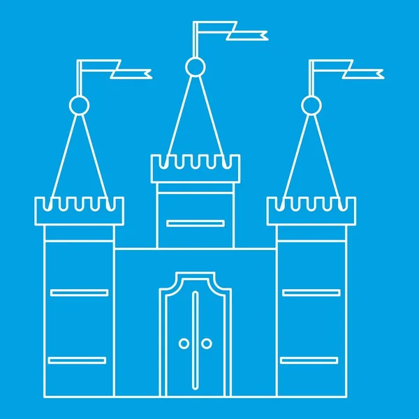 Icône du château, style contour — Image vectorielle