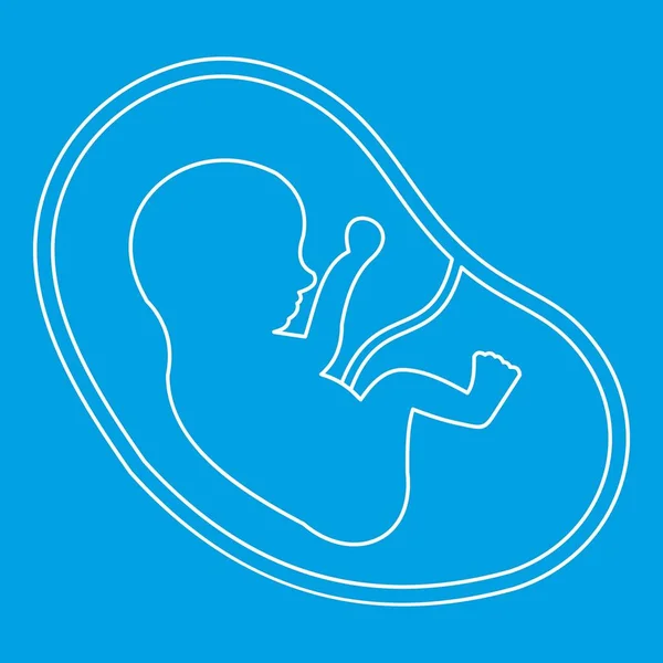 Baby in de baarmoeder pictogram, Kaderstijl — Stockvector