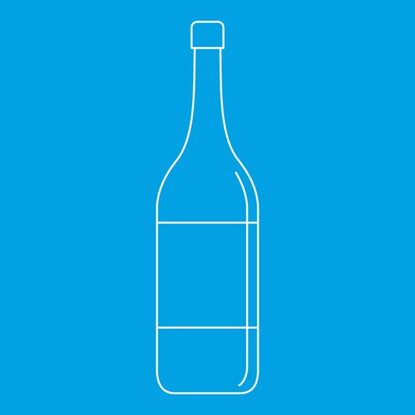 Ikon botol anggur, gaya uraian - Stok Vektor