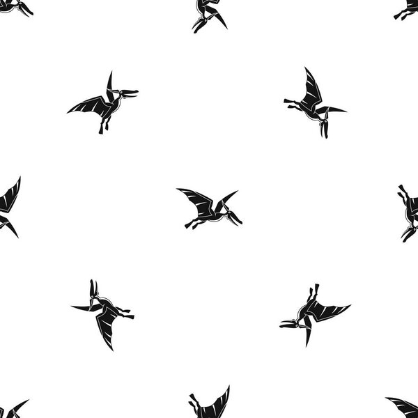 Pterosaurs dinosaur pattern seamless black