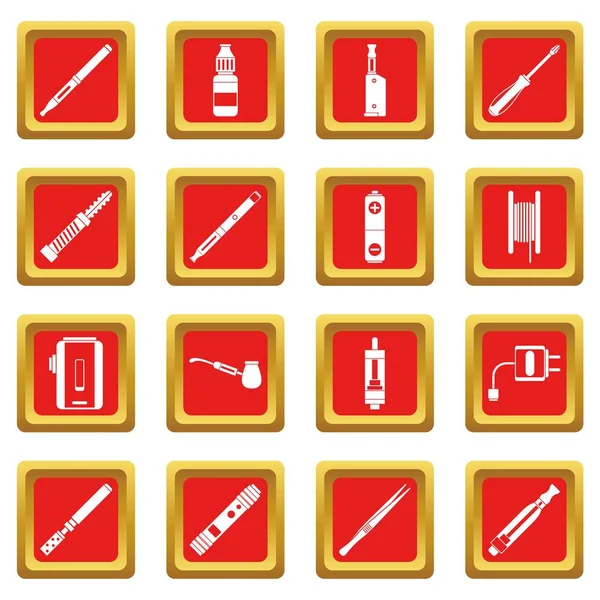 Conjunto de iconos de aspiración rojo — Vector de stock