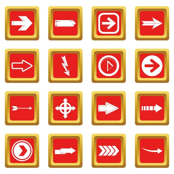 Flecha iconos conjunto rojo — Archivo Imágenes Vectoriales