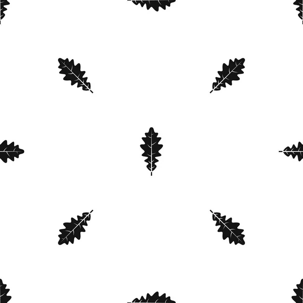 Oak leaf pattern seamless black — Stock Vector