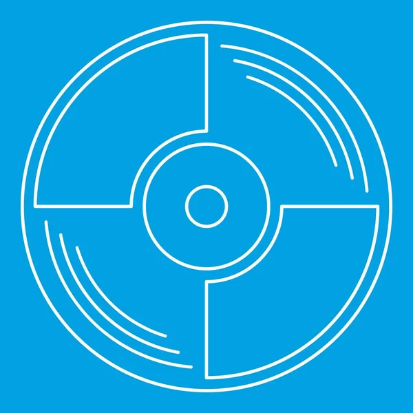 Icono de disco de vinilo en blanco, estilo de esquema — Vector de stock