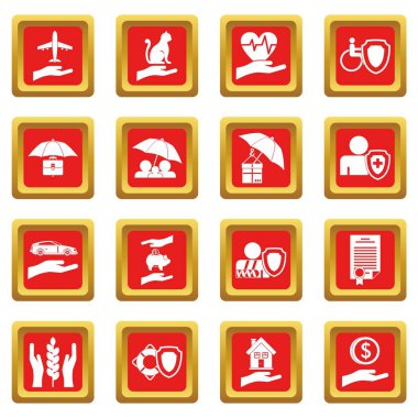 Kırmızı sigorta Icons set