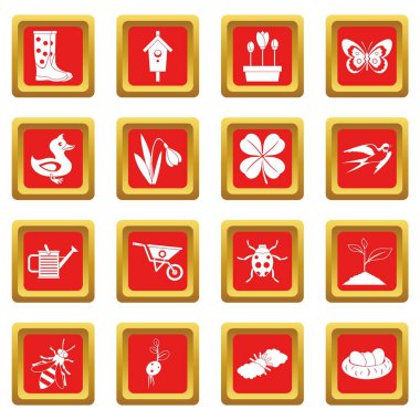 Kırmızı bahar Icons set