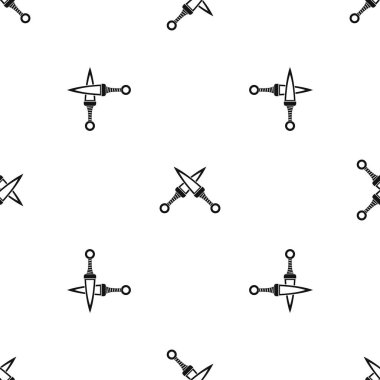 Çapraz Japon hançerler sorunsuz siyah desen