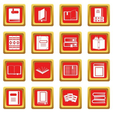 Kırmızı kitap Icons set