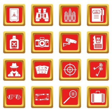 Casus araçları simgeler kırmızı ayarla