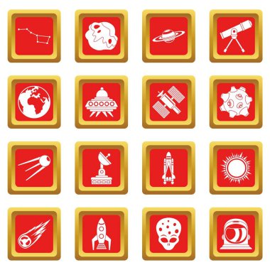 Kırmızı alan Icons set