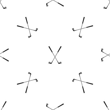 İki golf kulüpleri sorunsuz siyah desen