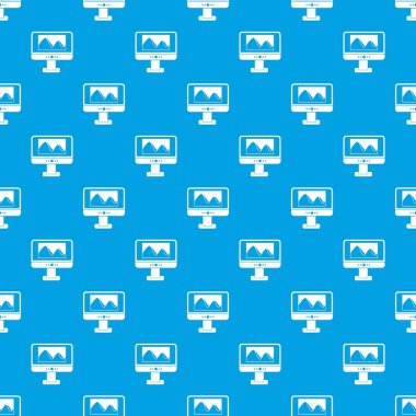 Bilgisayar monitörü ile fotoğraf ekran desen kesintisiz mavi