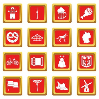 Kırmızı Almanya Icons set