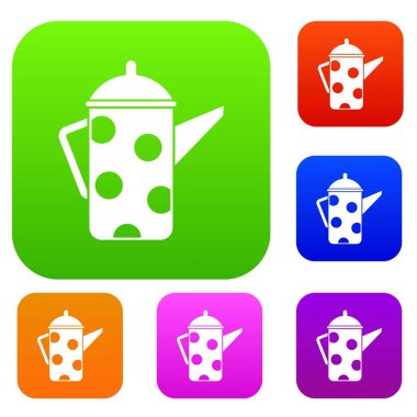 Retro kahve su ısıtıcısı koleksiyonu ayarla