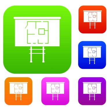 Evin bir tahta üzerinde proje koleksiyonu ayarla